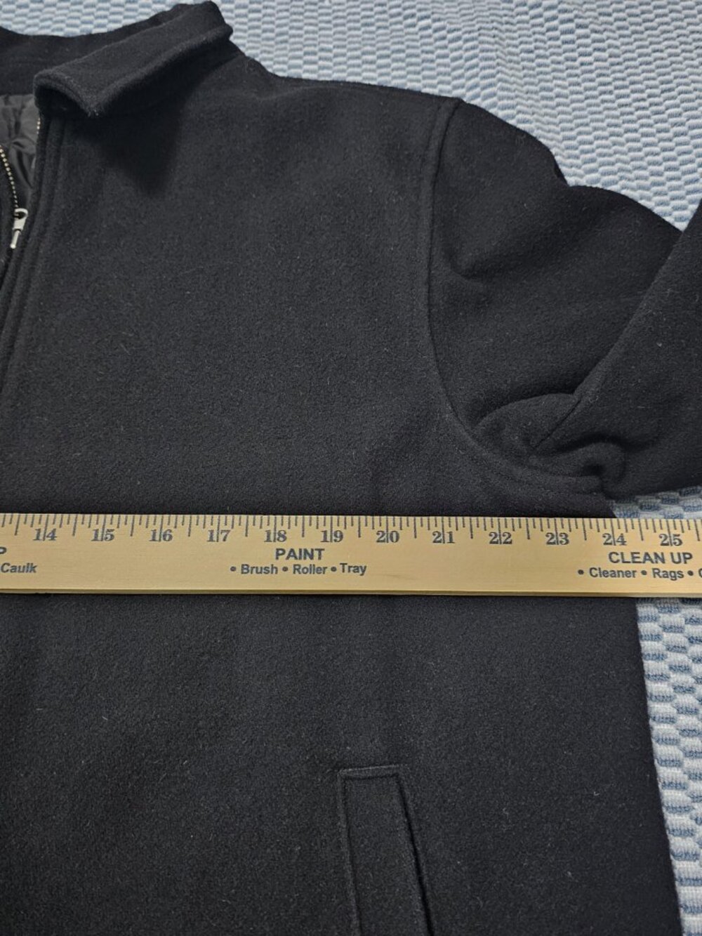 Vintage GAP Wool Blend Winter Quilted Line Jacket Coat Black Full Zip Size Large - Picture 6 of 7